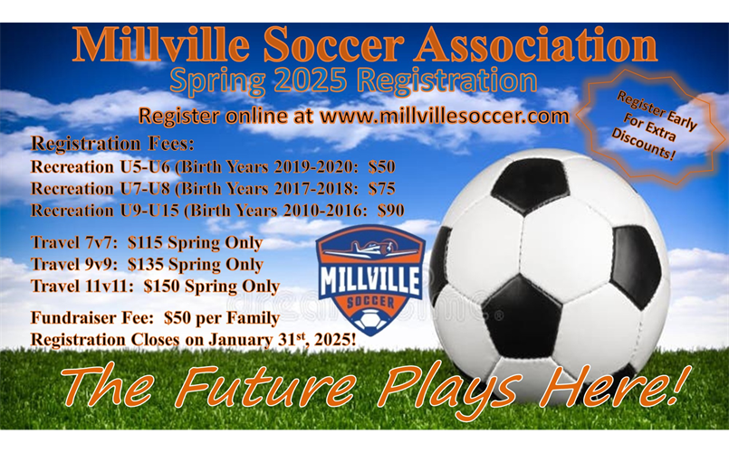 Register for the Spring 2025 Season now!  Click 